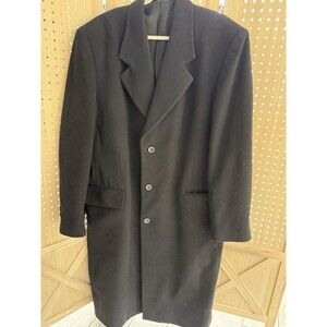 GGG Clothes Overcoat Mens 44L Long Charcoal Italian Wool Cashmere Coat Classic